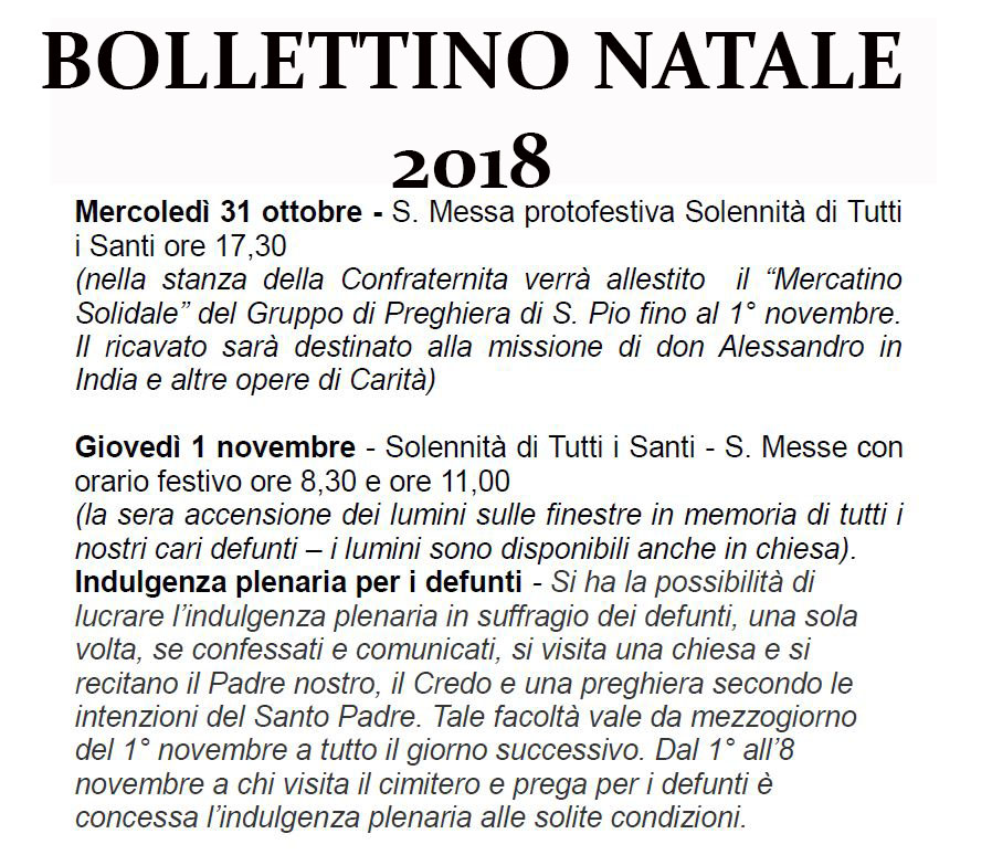 scarica il bollettino Natale 2018